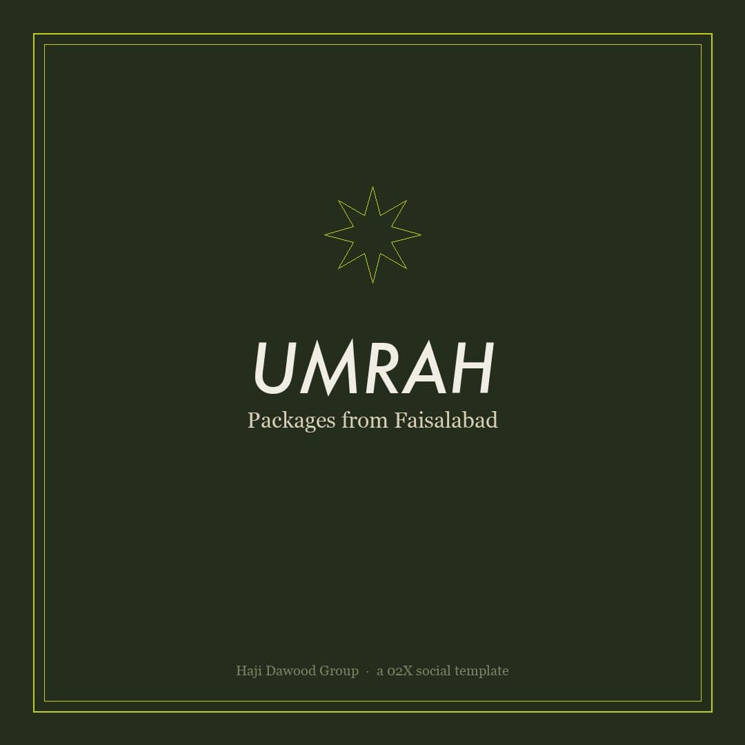 Umrah social template designed for Haji Dawood Group.